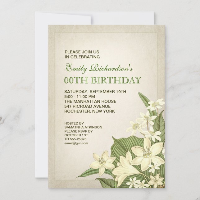 elegant birthday party invitations (Front)