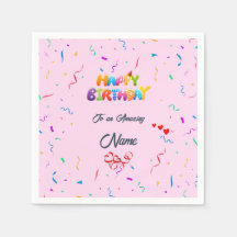 Elegant Birthday Party Napkins – Custom Designs