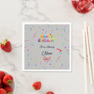 Elegant Birthday Party Napkins – Custom Designs