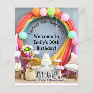 Elegant Birthday Party Welcome Flyer