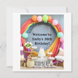 Elegant Birthday Party Welcome  Save The Date