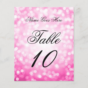 Elegant Birthday Pink Glitter Lights Place Card 