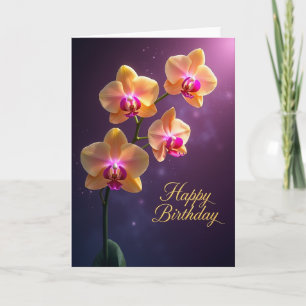 Elegant Birthday Violet Bloom Card