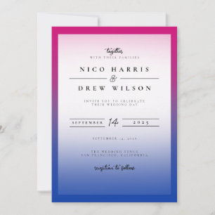Elegant Bisexual Pride Wedding  Invitation