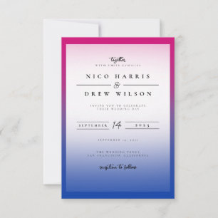 Elegant Bisexual Pride Wedding Invitation