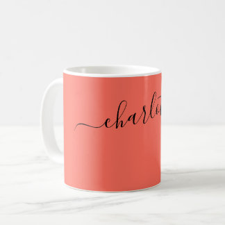 Elegant Bittersweet Colour Modern Name Personalize Coffee Mug
