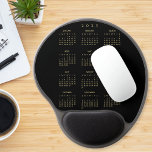 Elegant Black 2025 Calendar Home Office Ergonomic Gel Mouse Pad<br><div class="desc">Custom, elegant script typography, black and faux gold, yearly 2025 calendar, dust and stain resistant full year calendar mousepad / mousemat with ergonomic gel-pad wrist support and non-skid base, for home and office. Makes a great custom gift for your loved ones, mom, dad, husband, wife, son, daughter, brother, sister, grandpa,...</div>