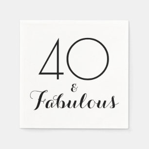 Elegant Black 40 and Fabulous Party Napkins