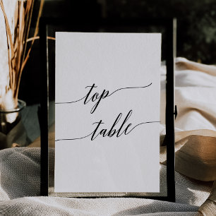 Elegant Black 5x7 Printable Top Table Number