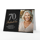 Elegant Black 70 and Fabulous 70th Birthday Photo
