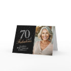 Elegant Black 70 and Fabulous 70th Birthday Photo