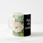 Elegant Black 90th Birthday Magnolia Floral Name Coffee Mug<br><div class="desc">This elegant grandma's 90th birthday coffee mug white text black background with white magnolia flowers painted art is a great gift to give. I painted this flowers in watercolor few years ago and I am glad to know that this will be on a coffee mug. The best part here is...</div>