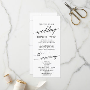 Elegant Black After Ceremony Wedding Program