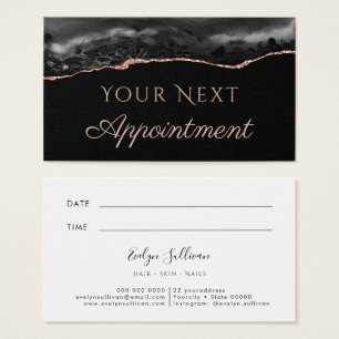 Elegant Black Agate Appointment Card