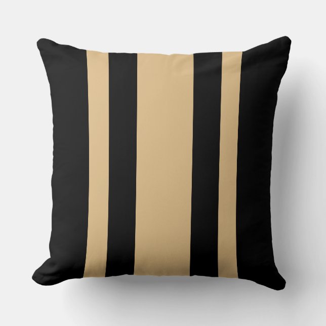 Elegant Black And Beige Stripe  Throw Pillow (Front)