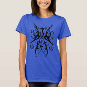 Elegant Black and Blue Tribal Mask Abstract T-Shirt