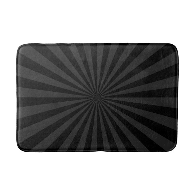 Elegant Black and Charcoal Burst Customize This Bath Mat (Front)