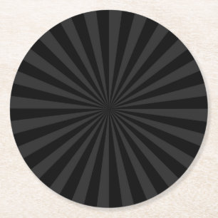 Elegant Black and Charcoal Burst Customize This Round Paper Coaster