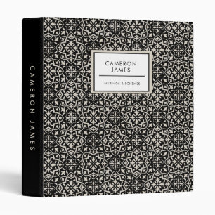 Elegant Black and Cream Decorative Ornamental Binder