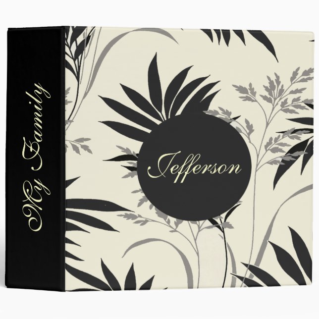 Elegant Black and Cream Photo Album binder (Front/Spine)