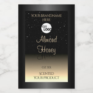 Elegant Black and Cream Product Label Glitter Logo