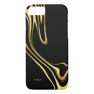 Elegant black and faux gold swirls Case-Mate iPhone case