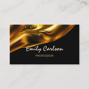 Elegant black and faux liquid gold appointment car card