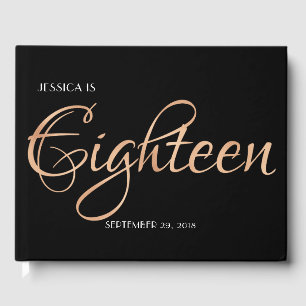 Elegant Black and Gold 18th Birthday Guest Book