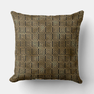 Elegant Black and Gold 1920s Art Deco Vintage Throw Pillow