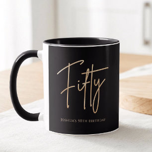 Elegant Black and Gold 50th Birthday Party Mug