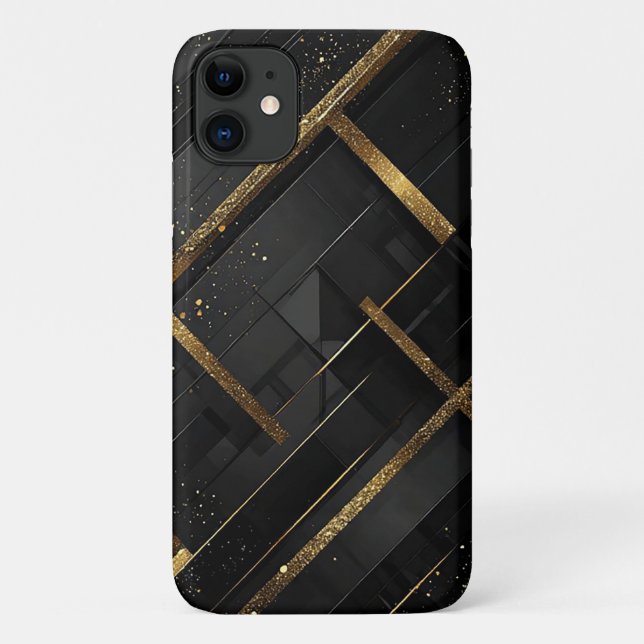 Elegant Black and Gold Abstract Background Case-Mate iPhone Case (Back)
