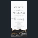 Elegant Black and Gold Agate Wedding Program<br><div class="desc">Elegant Black and Gold Agate Wedding Program</div>