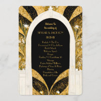 Elegant Black and Gold Art Deco Archway Wedding
