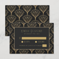 Elegant Black And Gold Art Deco Classic Wedding