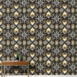 Elegant Black and Gold Art Deco Star Pattern  Wallpaper<br><div class="desc">Bold large scale retro black and white gold and cream elegant art deco star pattern. Removable peel and stick wallpaper is perfect for apartments, rentals, and short term housing. Peel and stick wallpaper lets you upgrade your small space home decor and personalize your rental home with your unique design aesthetic...</div>