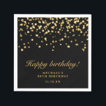 Elegant Black And Gold Birthday Party  Napkin<br><div class="desc">Step into sophistication and luxury with our "Elegant Black And Gold Birthday Party Napkins." Elevate your celebration with these meticulously crafted napkins, designed to add a touch of opulence to any occasion. Dressed in a timeless black and gold colour scheme, these napkins exude elegance and refinement. The deep black hue...</div>