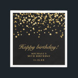 Elegant Black And Gold Birthday Party  Napkin<br><div class="desc">Step into sophistication and luxury with our "Elegant Black And Gold Birthday Party Napkins." Elevate your celebration with these meticulously crafted napkins, designed to add a touch of opulence to any occasion. Dressed in a timeless black and gold colour scheme, these napkins exude elegance and refinement. The deep black hue...</div>