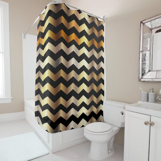 Elegant Black and Gold Chevron Stripes (In Situ)