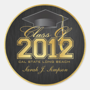 Elegant Black and Gold Class of 2012 Stickers