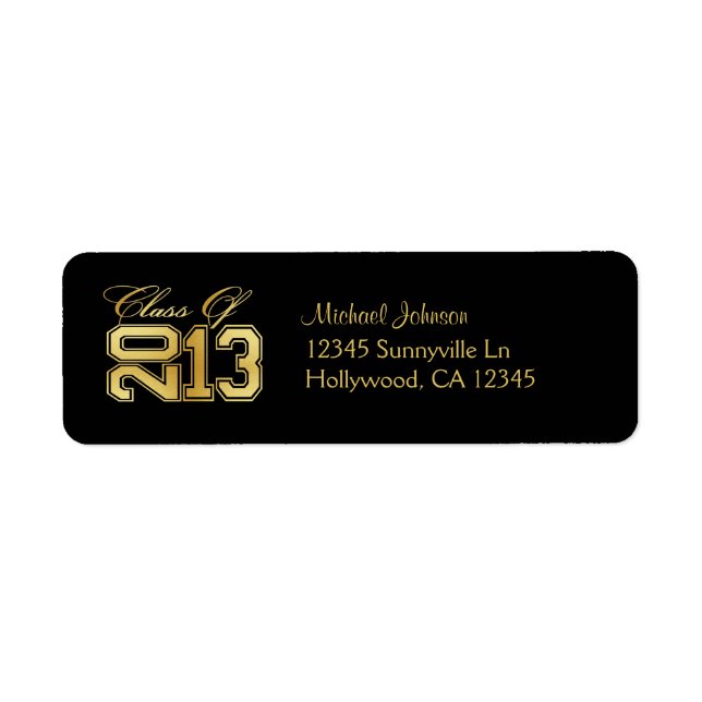 Elegant Black and Gold Class of 2013 (Front)