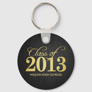 Elegant Black and Gold Class of 2013 key-chains Keychain