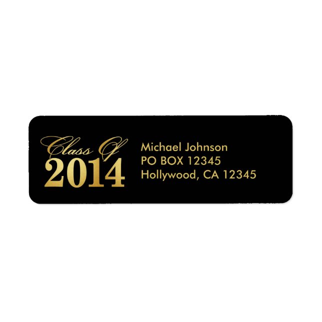 Elegant Black and Gold Class of 2014 (Front)