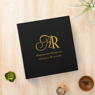 Elegant black and gold colour binder