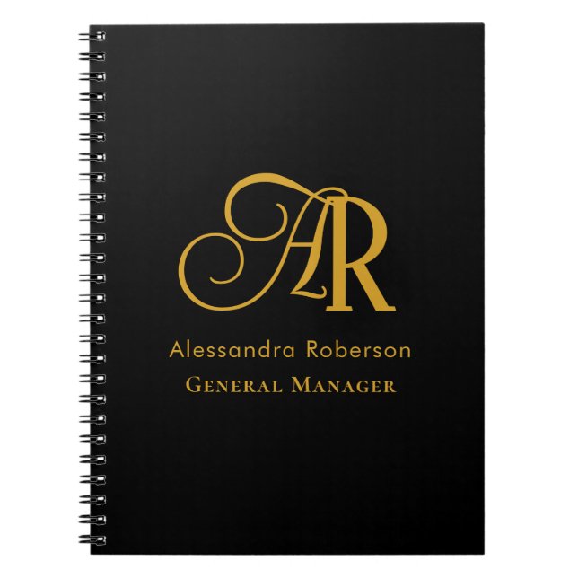 Elegant black and gold colour notebook (Front)