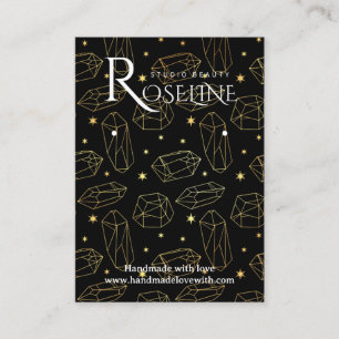 Elegant Black and gold Crystal jewlery display Business Card