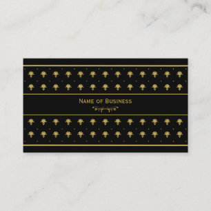 Elegant Black And Gold Damask Business Card