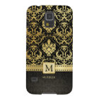 Elegant Black and Gold Damask wiht Monogram