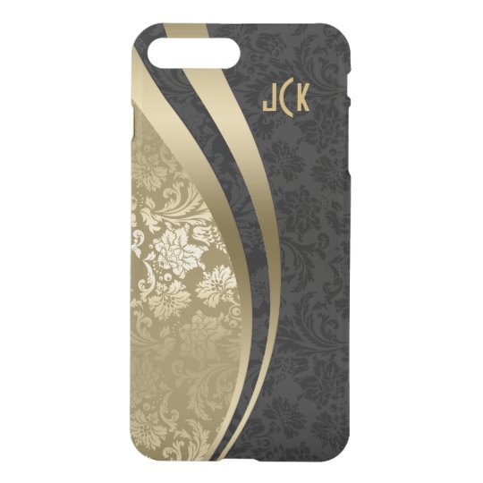 Elegant Black And Gold Damasks Dynamic Stripes 2 iPhone 8 Plus/7 Plus Case