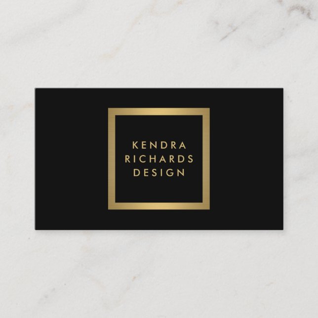Elegant Black and Gold Designer Business Card (Front)