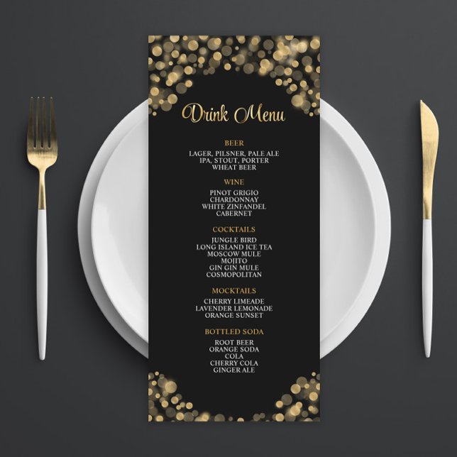 Elegant Black and Gold Drink Menu (Creator Uploaded)